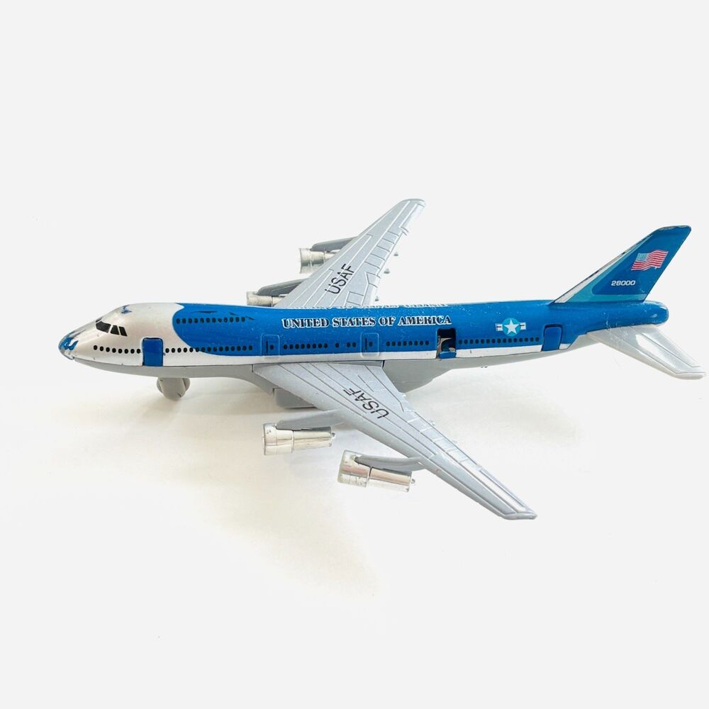 United States Air Force One Diecast Jet Airplane Pull Back Go Movement 7.25"
